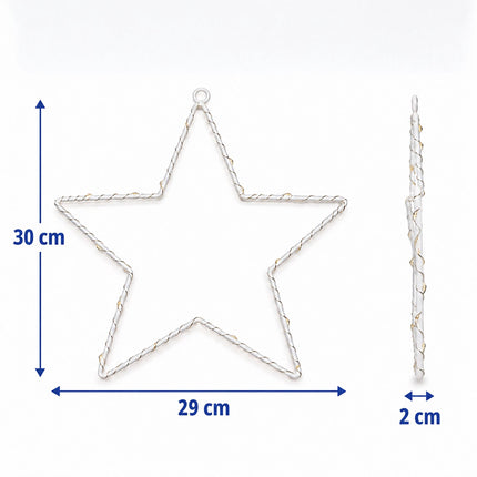 Battery LED Christmas Star with Remote Control and Timer, 40 LEDs, IP44