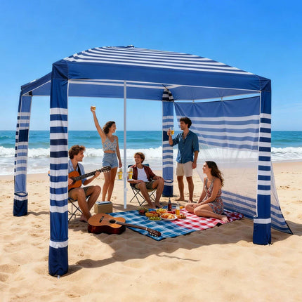 Beach Cabana Tent 8x8 Ft, Side Wall, UPF 50+ Shade