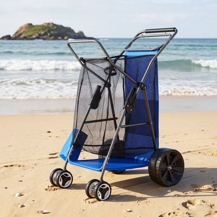 Beach Cart With Large Sand Wheels, Foldable, 75 kg