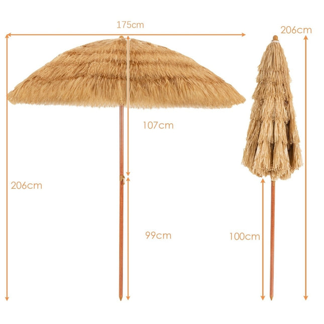 Pludmales saulessargs 175 cm, regulējams slīpums, balts/bēšs