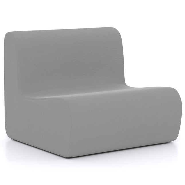 Pufa maisa krēsls ar mīkstu samtu un ergonomisku atbalstu, pelēks
