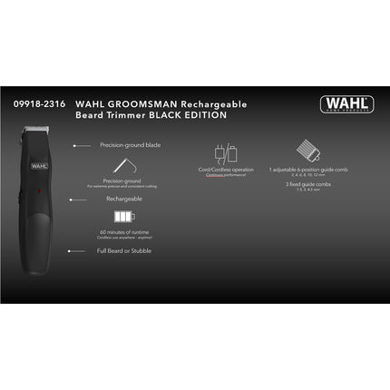 Beard trimmer Groomsman BLACK EDITION