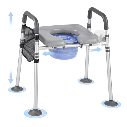 Bedside Commode Chair, 500 lb, 4-in-1, Padded Seat