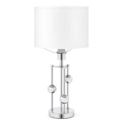 Naktsskapīša lampa ar lina abažūru un E27 kontaktligzdu