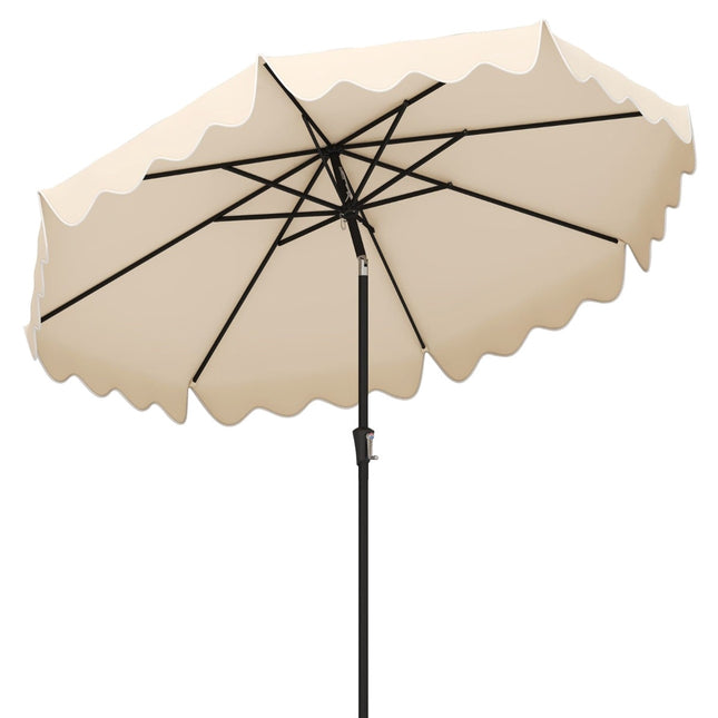 Bēša terases saulessargs ar kloķi, slīpumu un ventilāciju, 280 cm