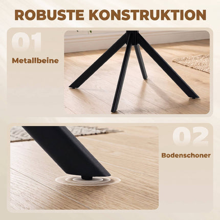 Bēšs grozāms ēdamistabas krēslu komplekts, 2 gab., ar roku balstiem
