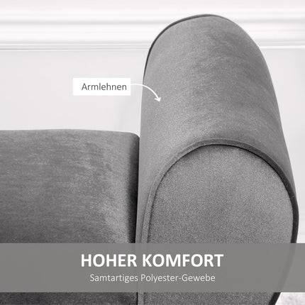 Gray Modern Storage Bench - Velvet, 118x42x66 cm