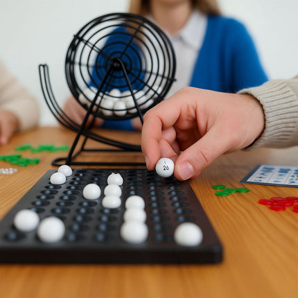 Bingo spēle ar loterijas bungām