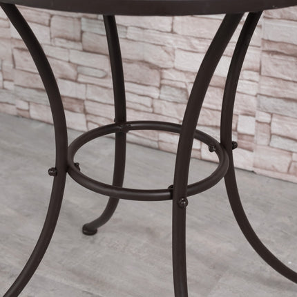 Bistro table set for 2, mosaic stone, weatherproof