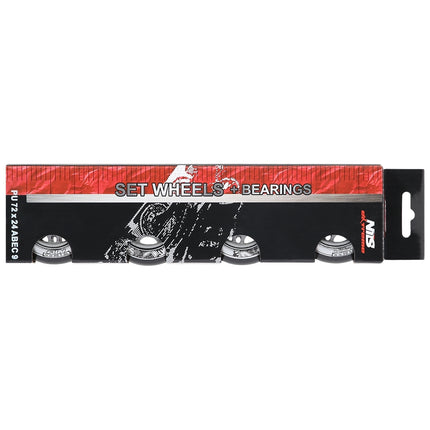 Melni 72x24 82A riteņi un ABEC-9 gultņi (4+8)