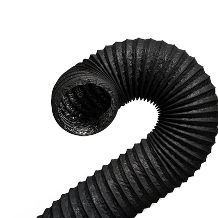 Melna elastīga izplūdes šļūtene, 5 m x 75 mm, PVC un alumīnijs