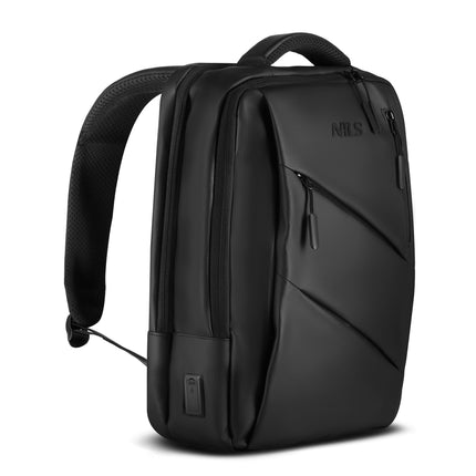 Melna klēpjdatora mugursoma, USB-C ports, 15 litru ietilpība