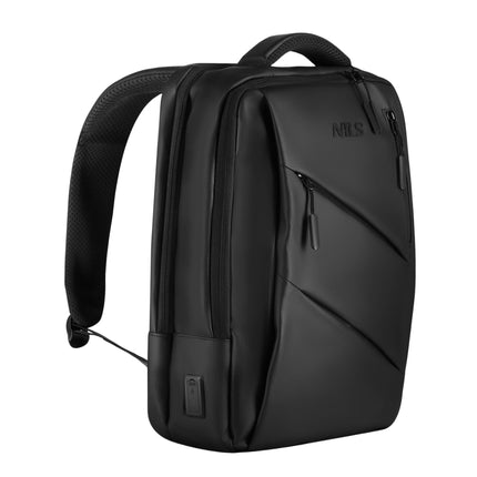 Melna klēpjdatora mugursoma, USB-C ports, 15 litru ietilpība