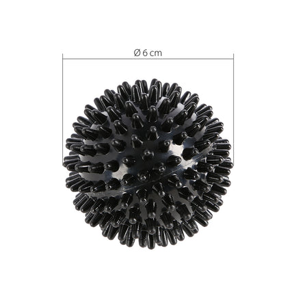 Melna masāžas bumba ar asu galu - sāpju mazināšanai, 6 cm
