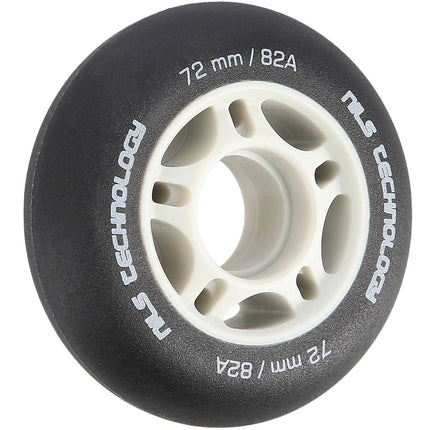 Black PU Wheels, 72x24mm, 82A, Set of 4