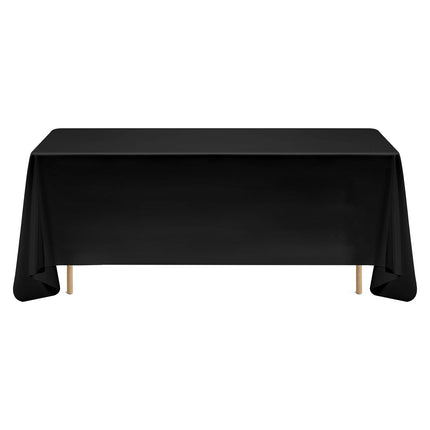 Black Polyester Tablecloths, 6-Pack, 70 x 120 in, Machine Washable