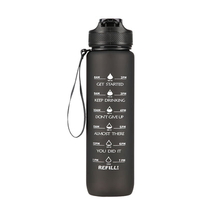 Melna tritāna ūdens pudele - izturīga, bez BPA, 750 ml