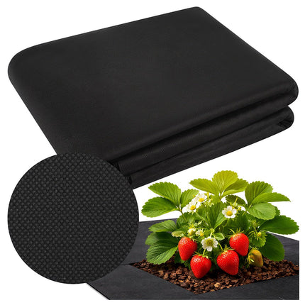 Melns UV stabilizēts nezāļu apkarošanas paklājs 1,6 x 20 m 50 g/m²