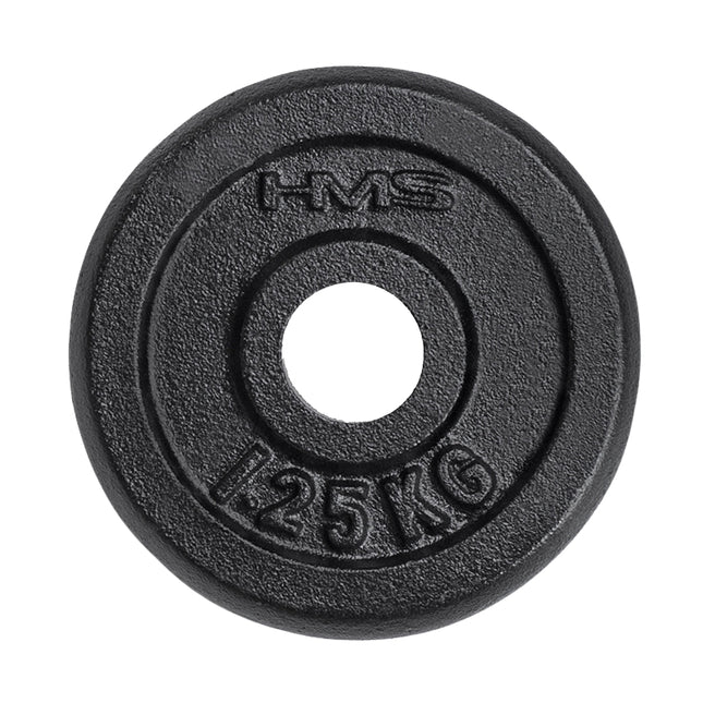 Melns svara disks 1,25 kg - izturīgs fitnesa aprīkojums