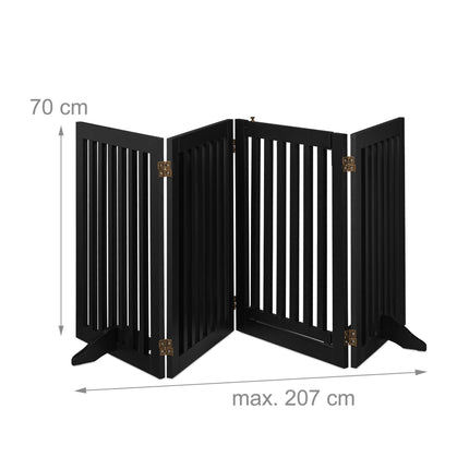 Melni drošības vārti ar durvīm 70 cm