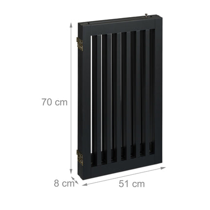 Melni drošības vārti ar durvīm 70 cm