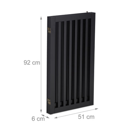 Melni drošības vārti ar durvīm 92 cm