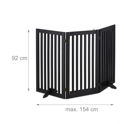 Melni drošības vārti ar durvīm 92 cm