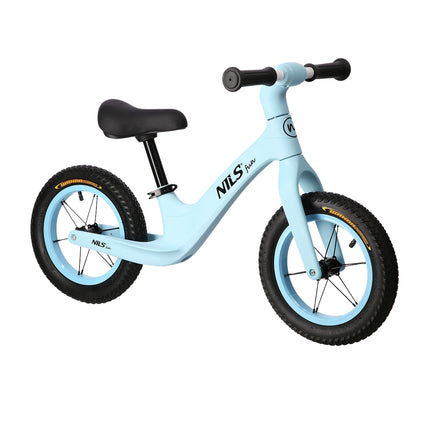 Zils līdzsvara velosipēds, viegls, regulējams sēdeklis