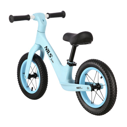 Zils līdzsvara velosipēds, viegls, regulējams sēdeklis