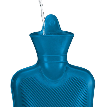 Zila karstā ūdens pudele 1L - hermētiska, sāpju mazināšanai