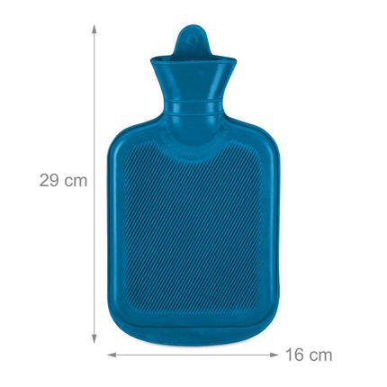 Zila karstā ūdens pudele 1L - hermētiska, sāpju mazināšanai