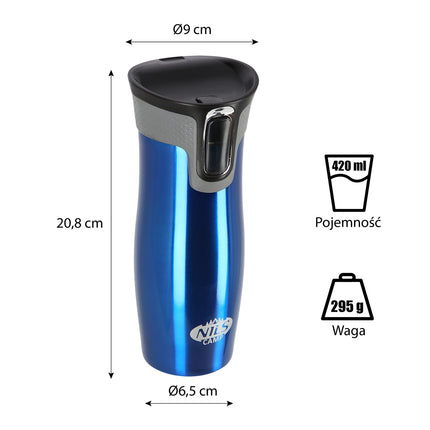 Zila termokrūze, 300 ml, izolēta no nerūsējošā tērauda