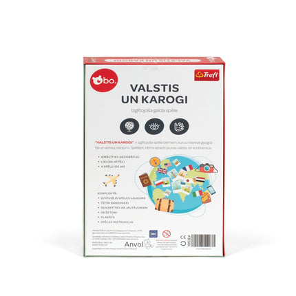 Bo. Izglītojoša galda spēle "Valstis un karogi" (latviešu valodā)