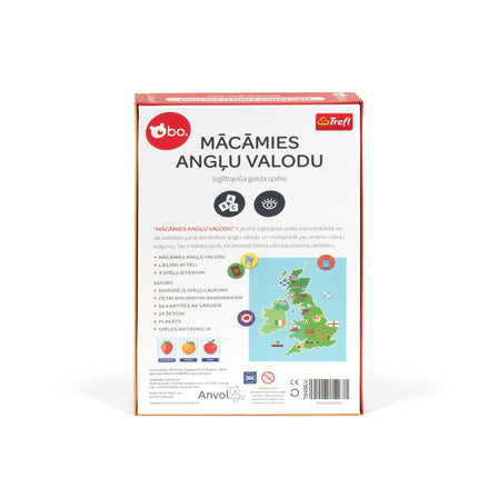 Bo. Izglītojoša galda spēle "Angļu valoda ir jautra" (latviešu valodā)