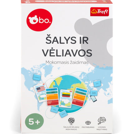 Bo. Izglītojoša galda spēle "Valstis un karogi" (lietuviešu valodā)