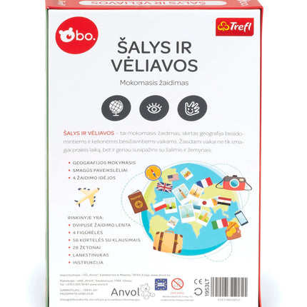 Bo. Izglītojoša galda spēle "Valstis un karogi" (lietuviešu valodā)