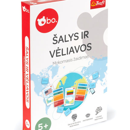 Bo. Izglītojoša galda spēle "Valstis un karogi" (lietuviešu valodā)