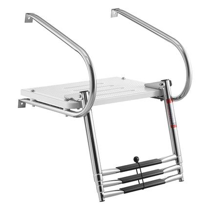 Boat Ladder, 3-Step Stainless Steel Telescoping, 400 lb