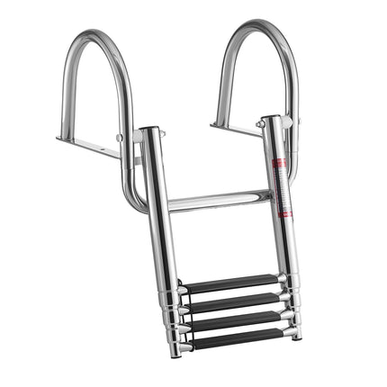 Boat Ladder, 4-Step Stainless Steel Folding, 600 lb