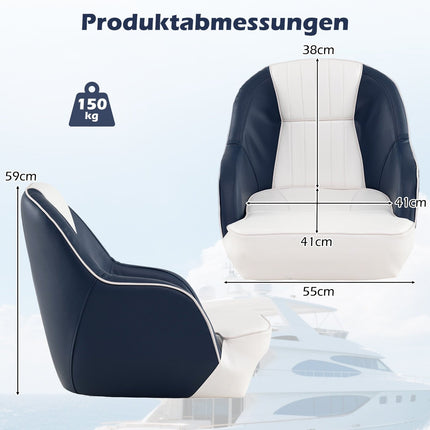 Laivas sēdeklis ar putu polsterējumu, ūdensizturīgs PVC, 59x55x51 cm