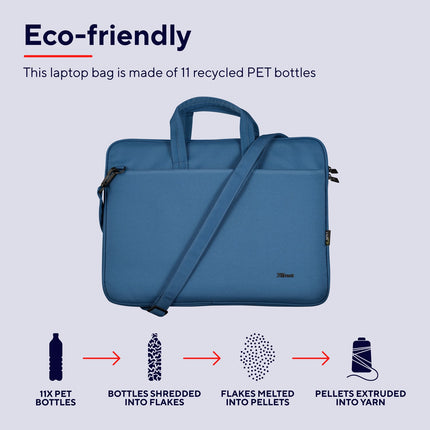 Bologna Laptop bag 16" Eco-friendly Blue