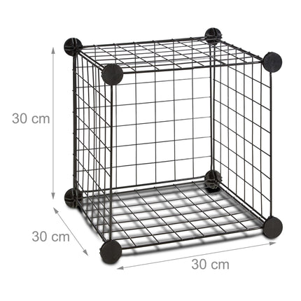 Bolt-free shelves in wire mesh 9 compartments