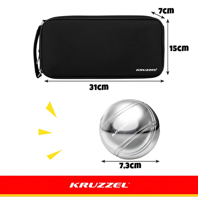 Petankas bumbiņas 8 bumbiņas + vāks KRUZZEL 22915