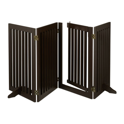 Brown security gate with door 70 cm