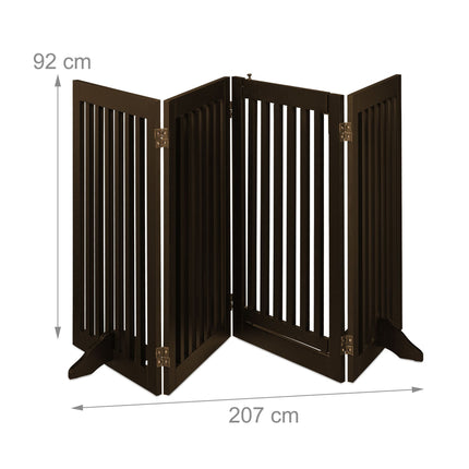 Brūni drošības vārti ar durvīm 92 cm