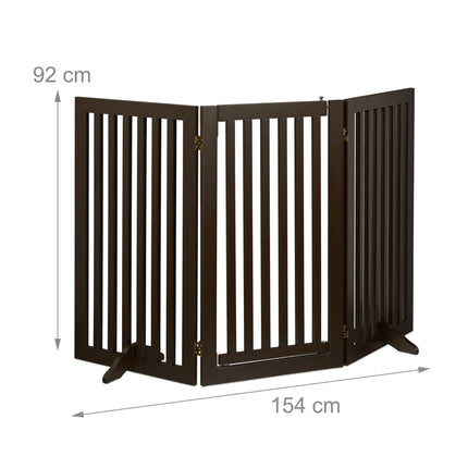 Brūni drošības vārti ar durvīm 92 cm