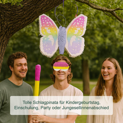 Tauriņa pinjatas komplekts ar sikspārni un masku ballītēm
