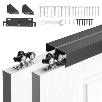 Bypass Sliding Door Hardware Kit, 60 in Dual-Track, 2 Door