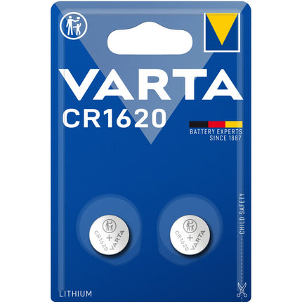 CR1620 3V Lithium Button cell battery 2-pack