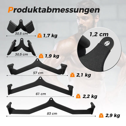 Trošu mašīnu uzgaļu komplekts - 5 daļas, metāla, ergonomisks